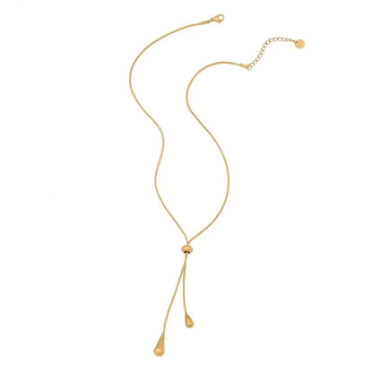 Ismara - Adjustable Pull Droplet Necklace & Earrings