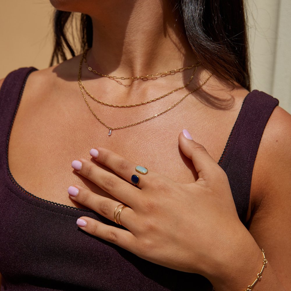 Ella - Aquamarine Wrap Ring Gold