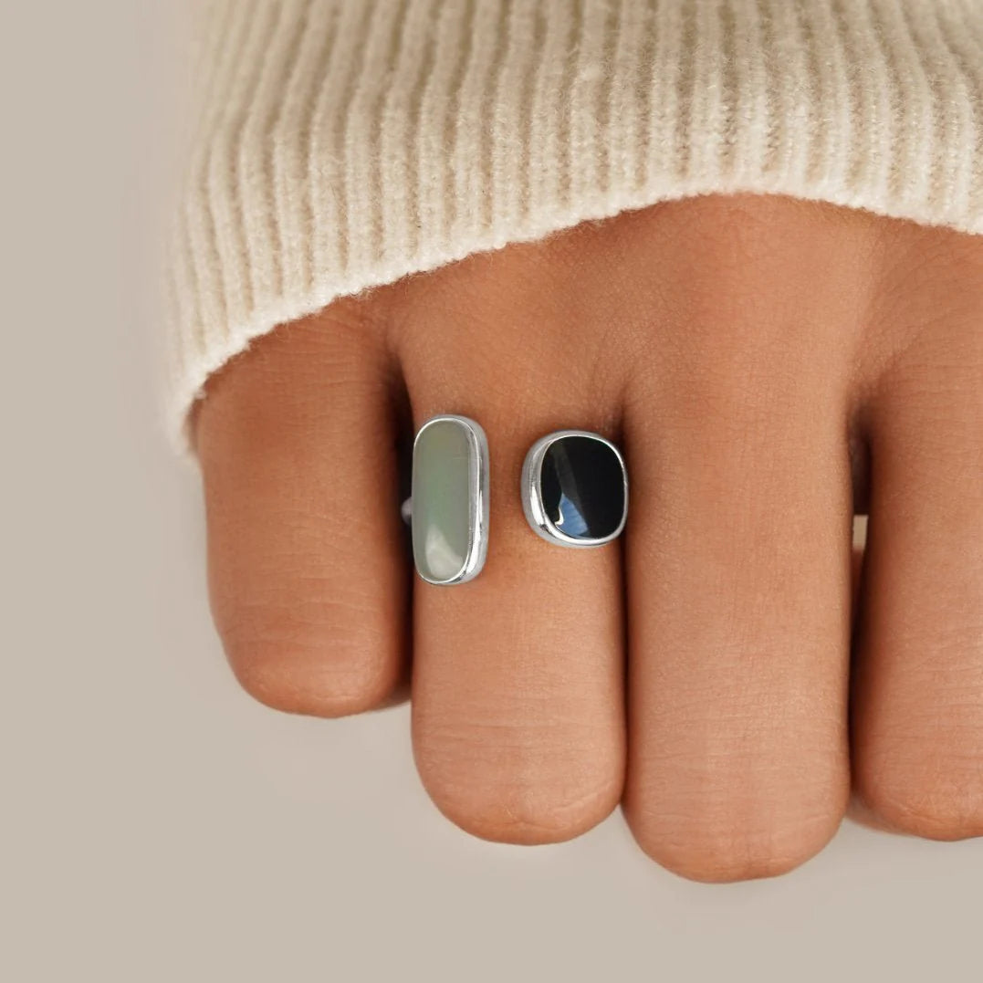 Ella - Aquamarine Wrap Ring Silver