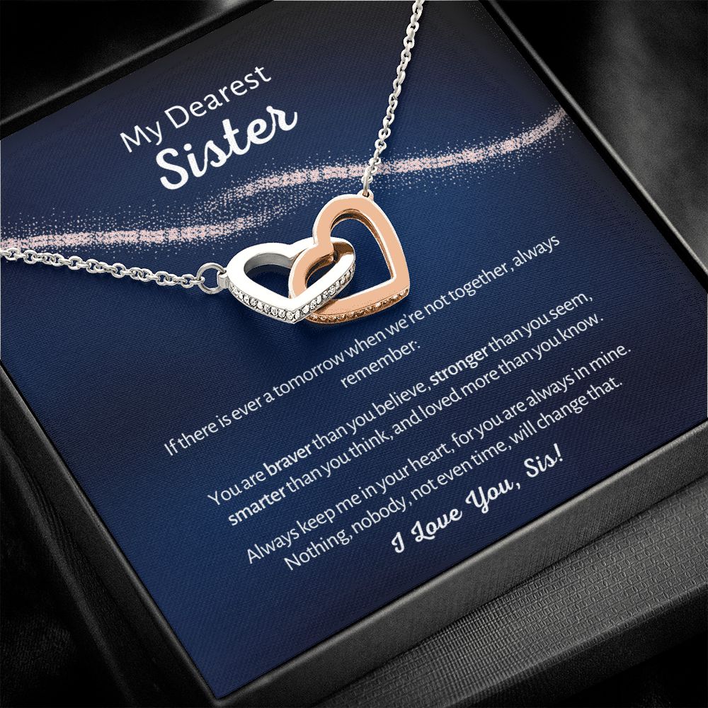 Dearest Sister - Interlocked Hearts Design