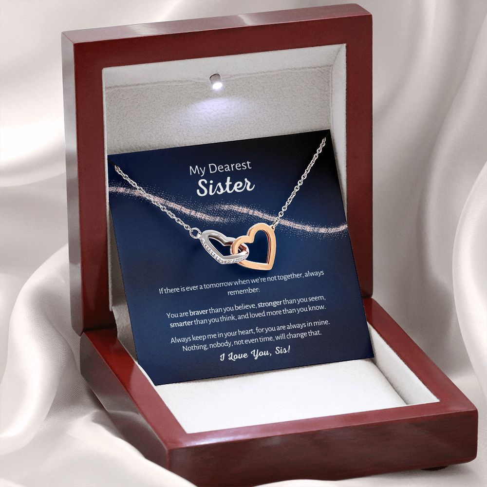 Dearest Sister - Interlocked Hearts Design