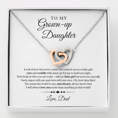 My Grown Up Daughter - Love Dad Interlocked Heart Necklace
