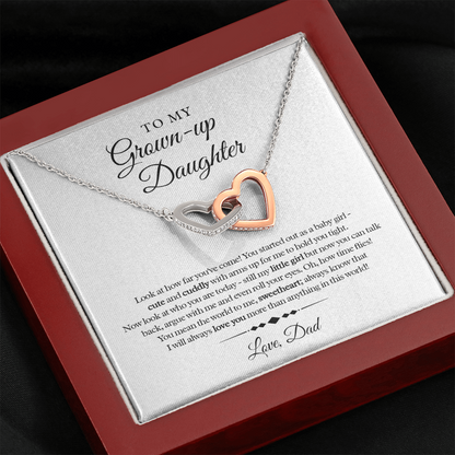 My Grown Up Daughter - Love Dad Interlocked Heart Necklace