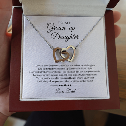 My Grown Up Daughter - Love Dad Interlocked Heart Necklace