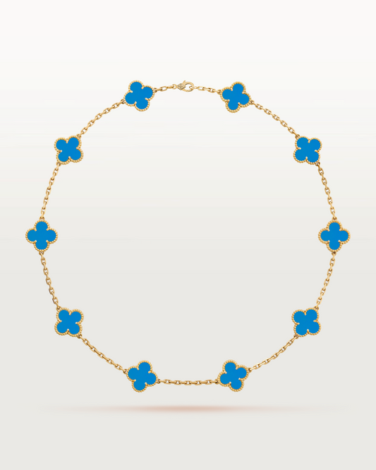 Cathy - Clover Necklace Blue