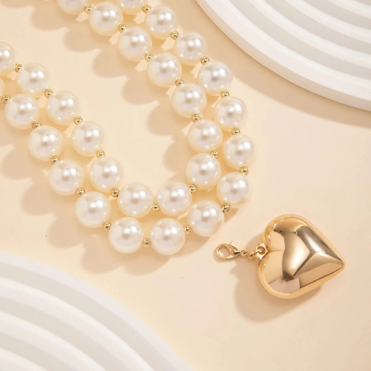 Isla - Pearl Layered Heart Necklace