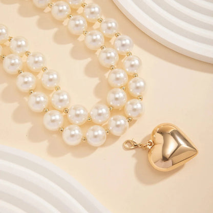 Isla - Pearl Layered Heart Necklace