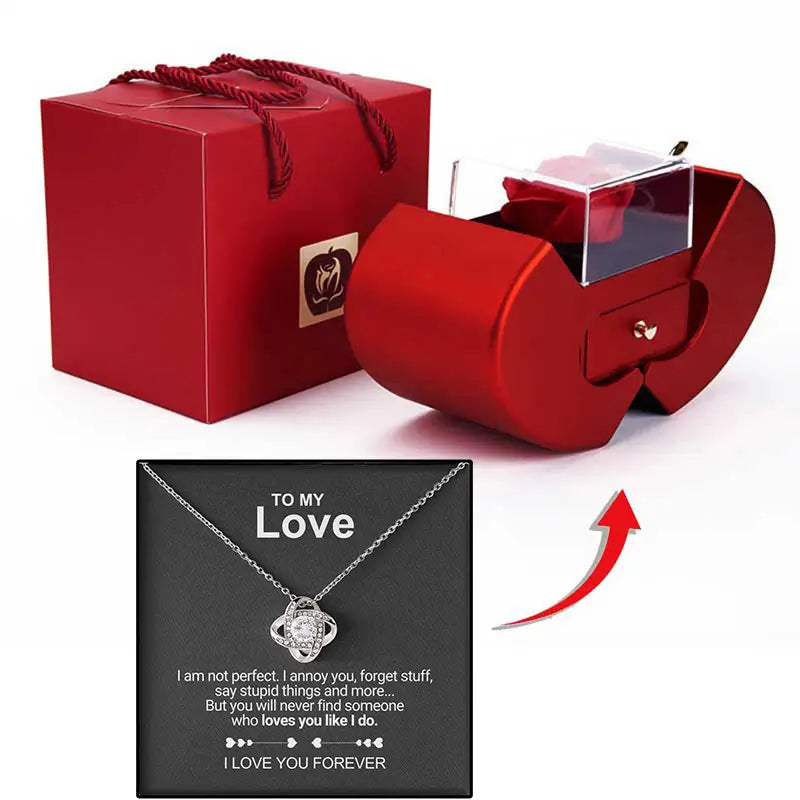 Forever Rose with Necklace & Heart Box - To My Love