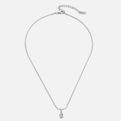 Esme - Bubble Letter Necklace Silver