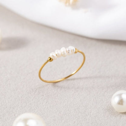 Brielle - Freshwater Pearl Gold Ring