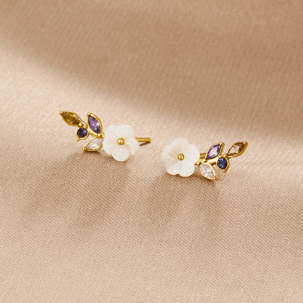 Zaina - Crystal Blossom Earrings