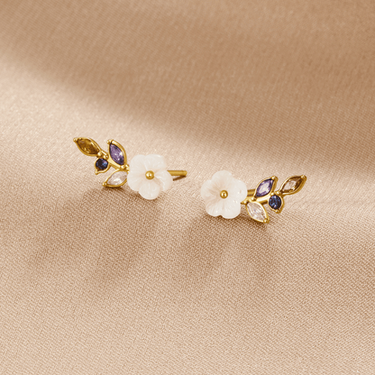 Zaina - Crystal Blossom Earrings