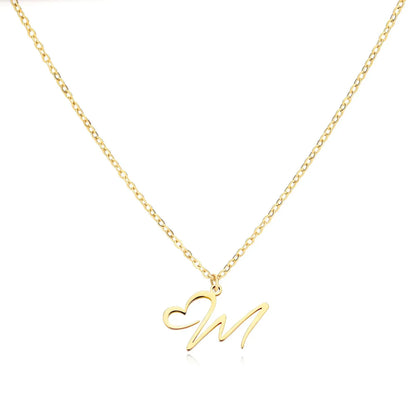 Saphira - Dainty Heart Letter Initial Necklace