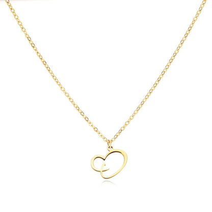 Saphira - Dainty Heart Letter Initial Necklace