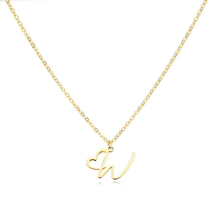 Saphira - Dainty Heart Letter Initial Necklace