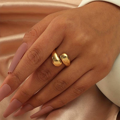 Aqua Drop Ring - Minimalist Wrap Ring