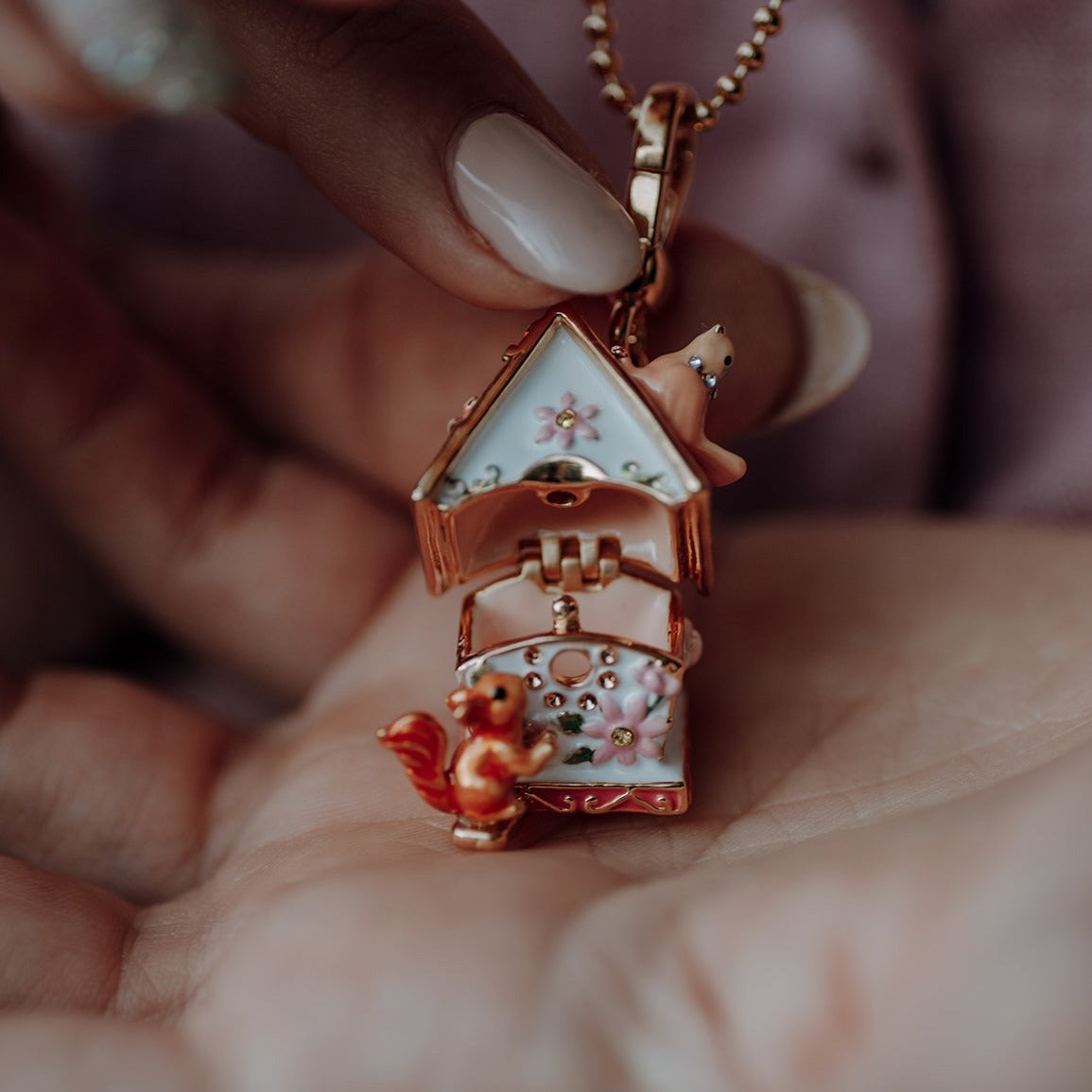 Thalia - Squirrel Hut Locket Necklace