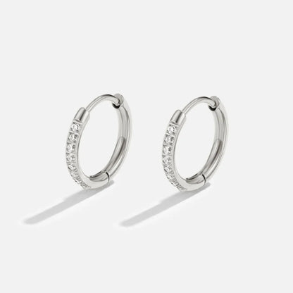Kaitlyn - Eternity Hoop Earrings Silver
