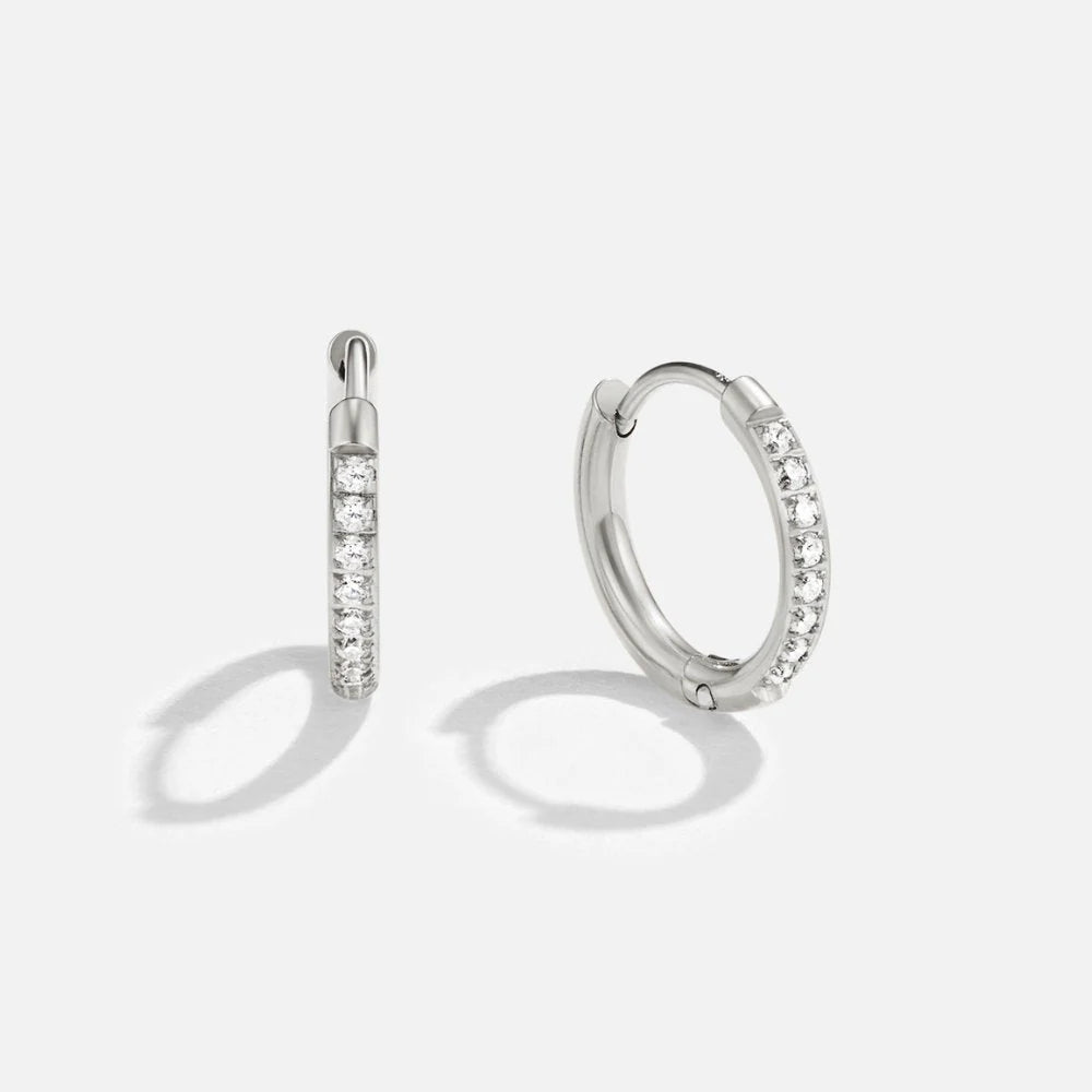 Kaitlyn - Eternity Hoop Earrings Silver