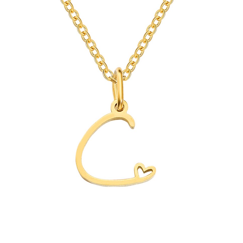 Skyla - Letter Heart Necklace