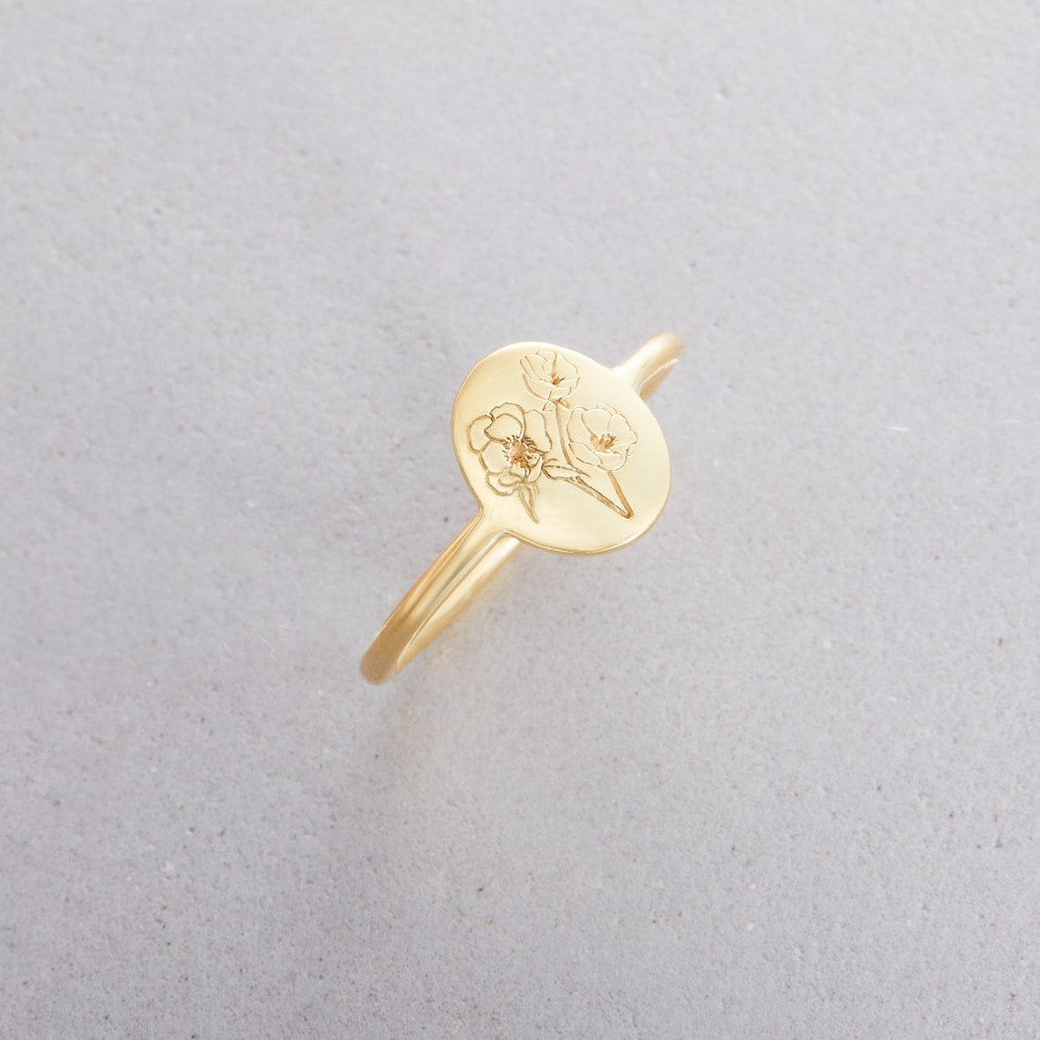 Birth Flower Ring - Custom Delicate Ring
