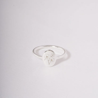Birth Flower Ring - Custom Delicate Ring