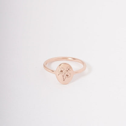 Birth Flower Ring - Custom Delicate Ring