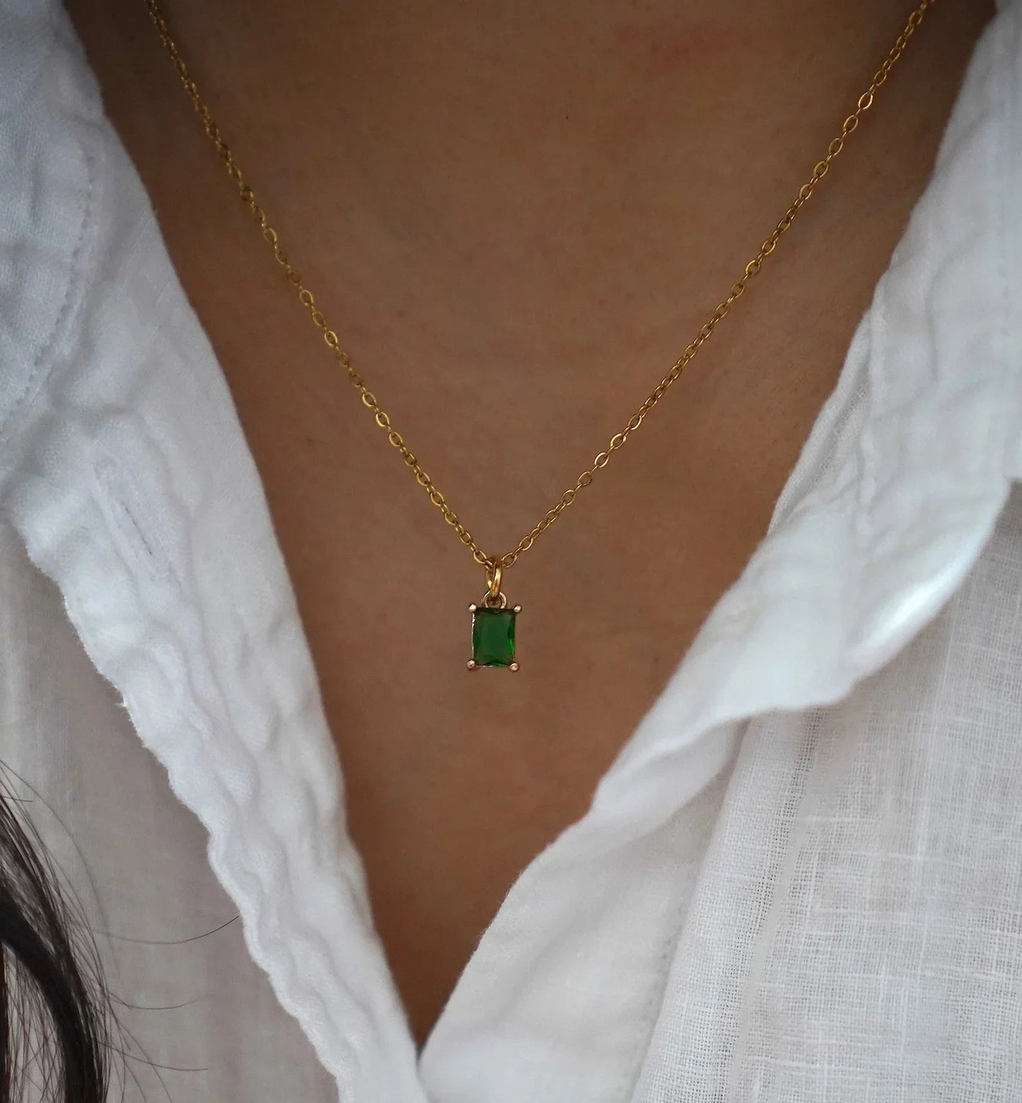 Maddie - Green Emerald  Necklace
