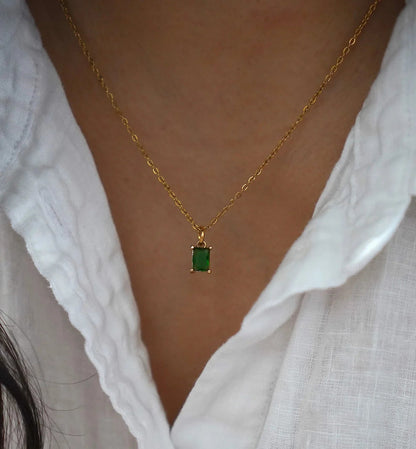 Maddie - Green Emerald  Necklace