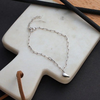 Charming Heart Paperclip Bracelet Set