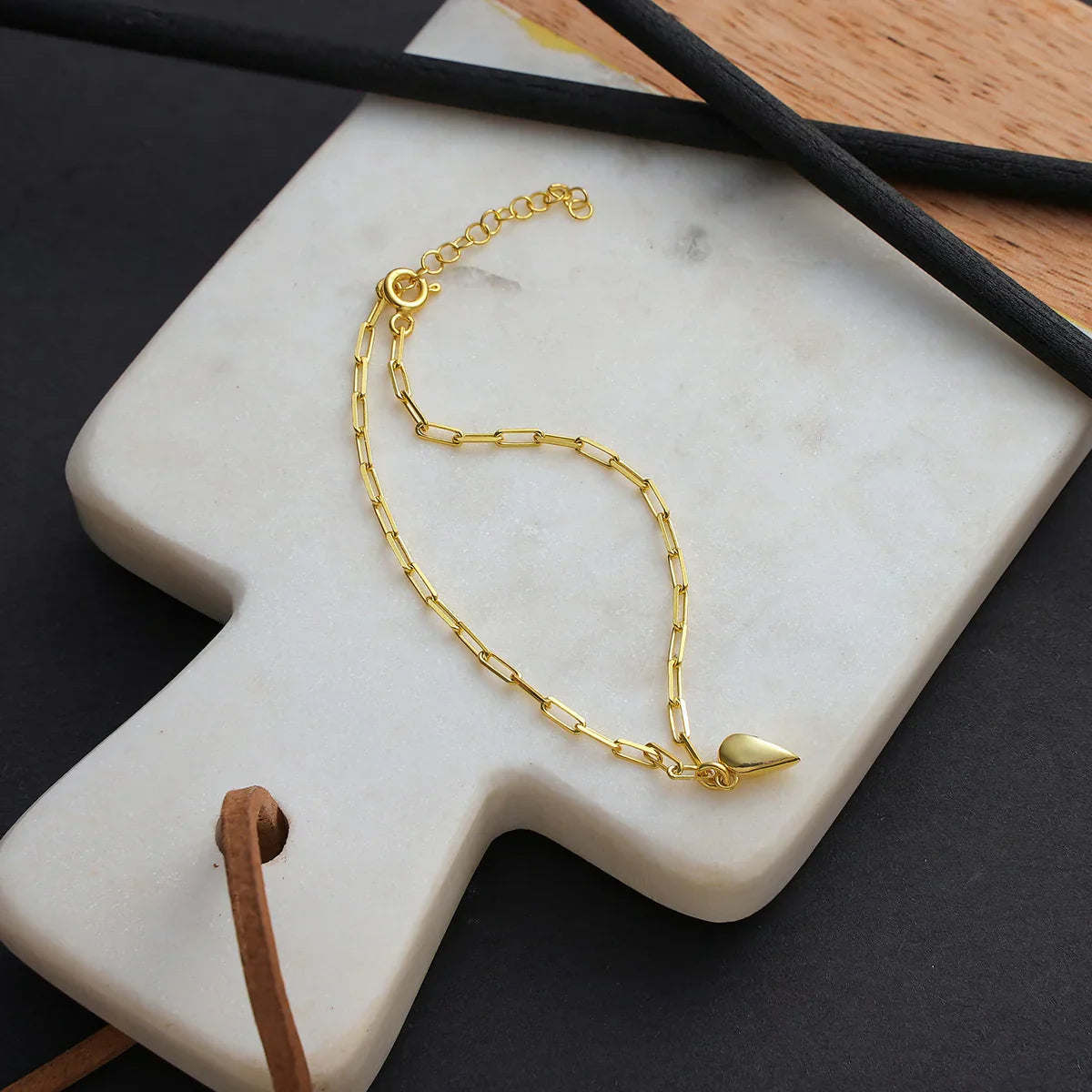 Charming Heart Paperclip Bracelet Set
