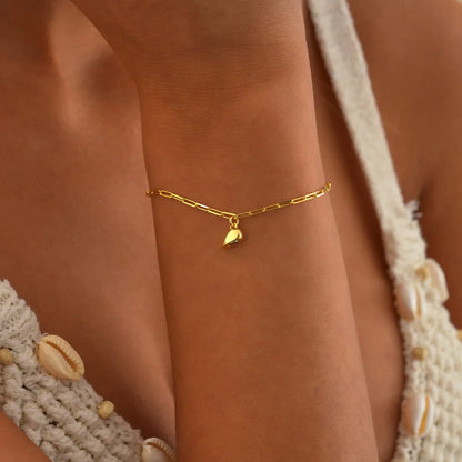 Charming Heart Paperclip Bracelet Set