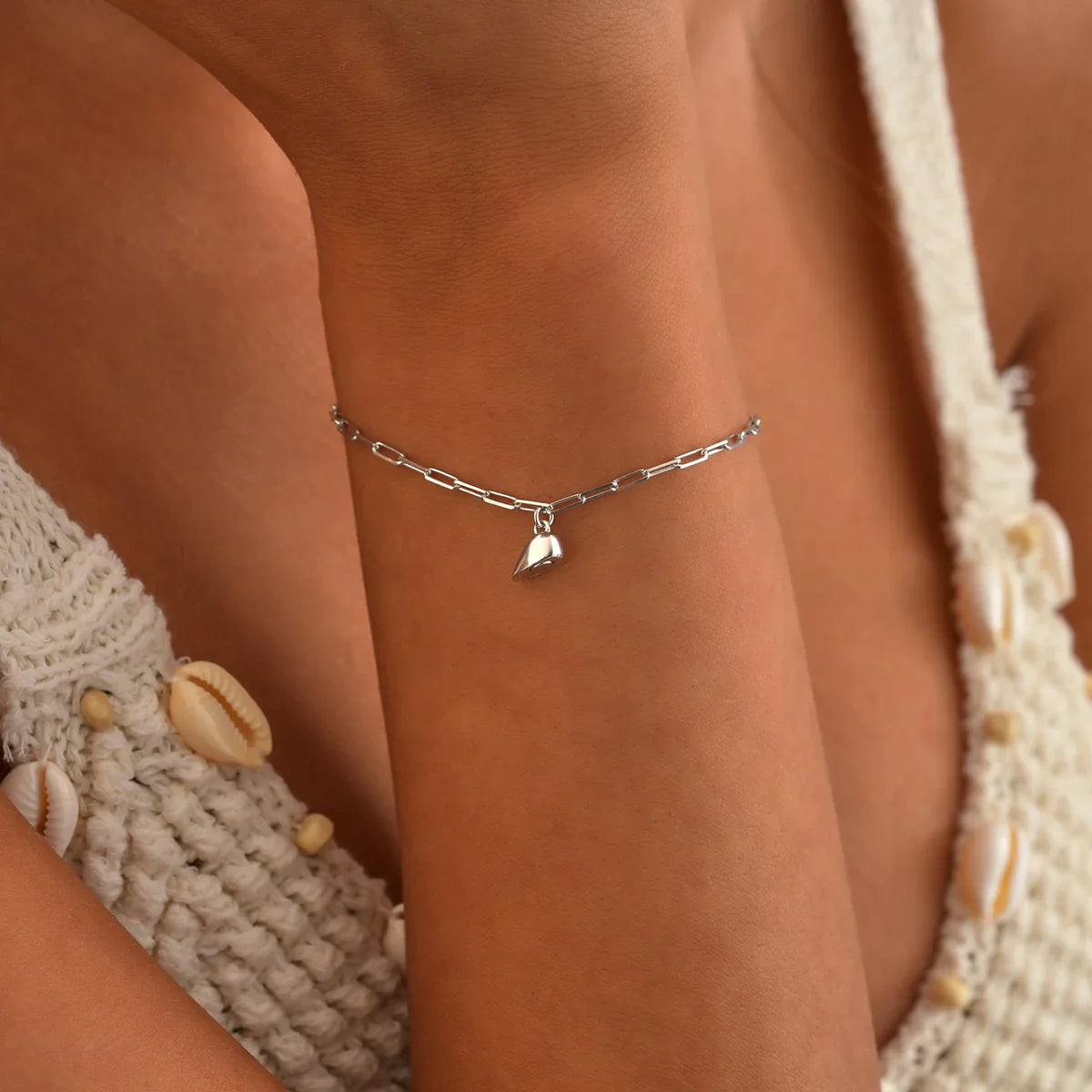 Charming Heart Paperclip Bracelet Set