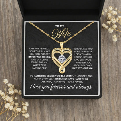 "To My Wife" - Forever & Always Eternal Heart Necklace