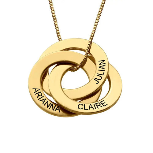 Mabel - Intertwined Name Circles Necklace