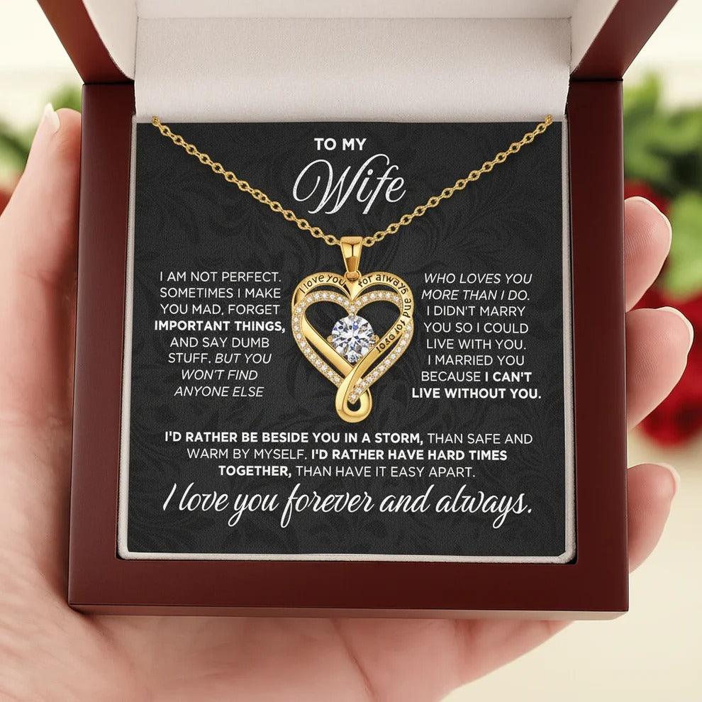 "To My Wife" - Forever & Always Eternal Heart Necklace