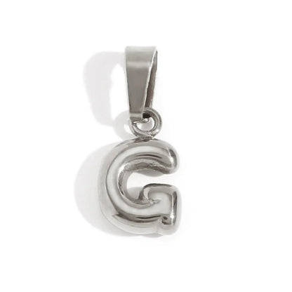 Esme - Bubble Letter Necklace Silver