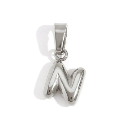 Esme - Bubble Letter Necklace Silver