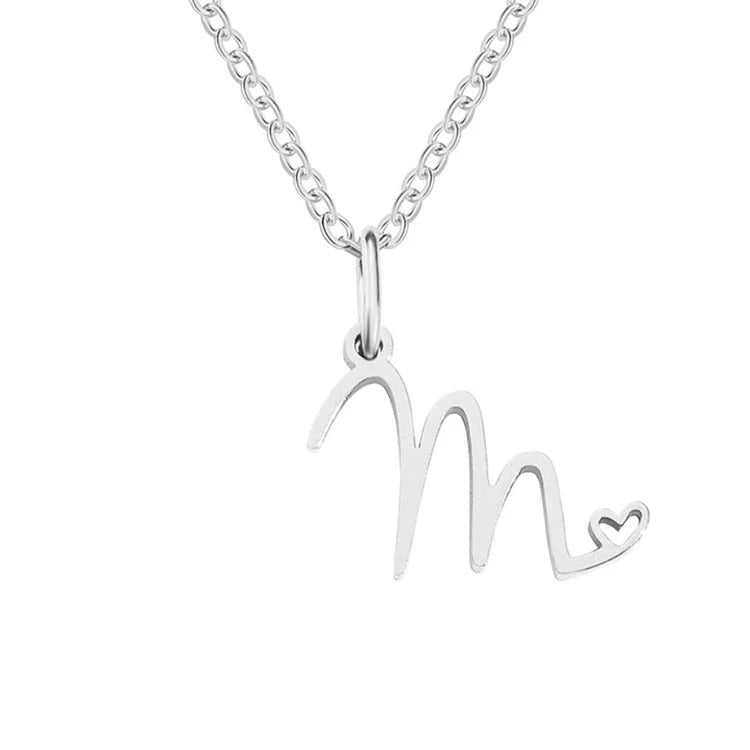 Skyla - Letter Heart Necklace
