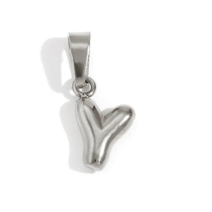 Esme - Bubble Letter Necklace Silver