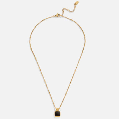 Lucia - Black Pendant Charm Necklace