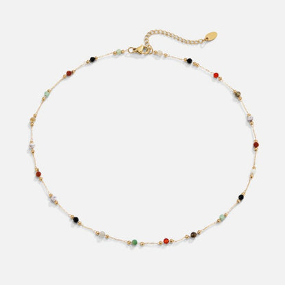 Cora - Multicolor Beaded Stone Necklace