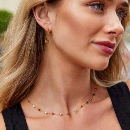 Cora - Multicolor Beaded Stone Necklace