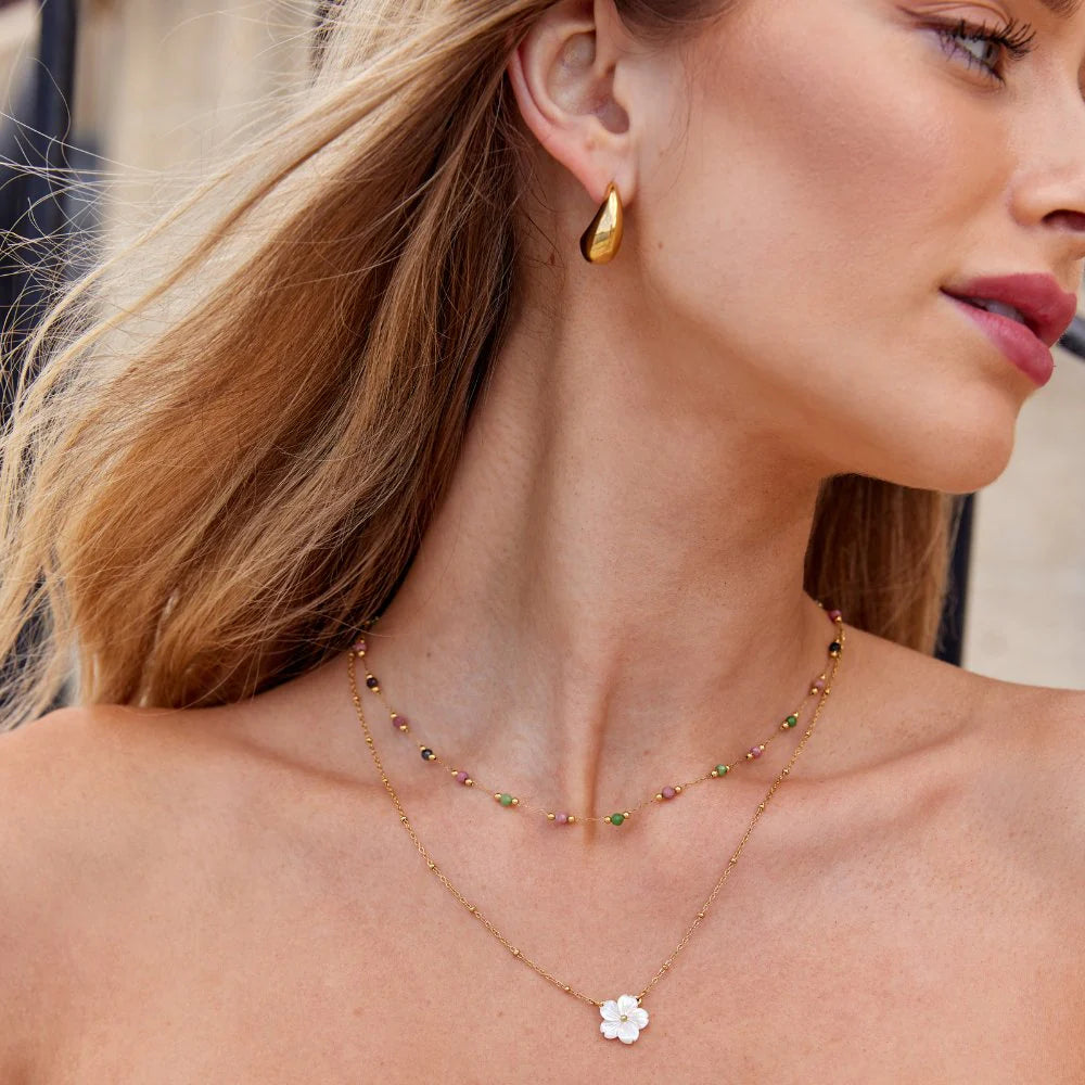 Cora - Spring Beaded Stone Necklace