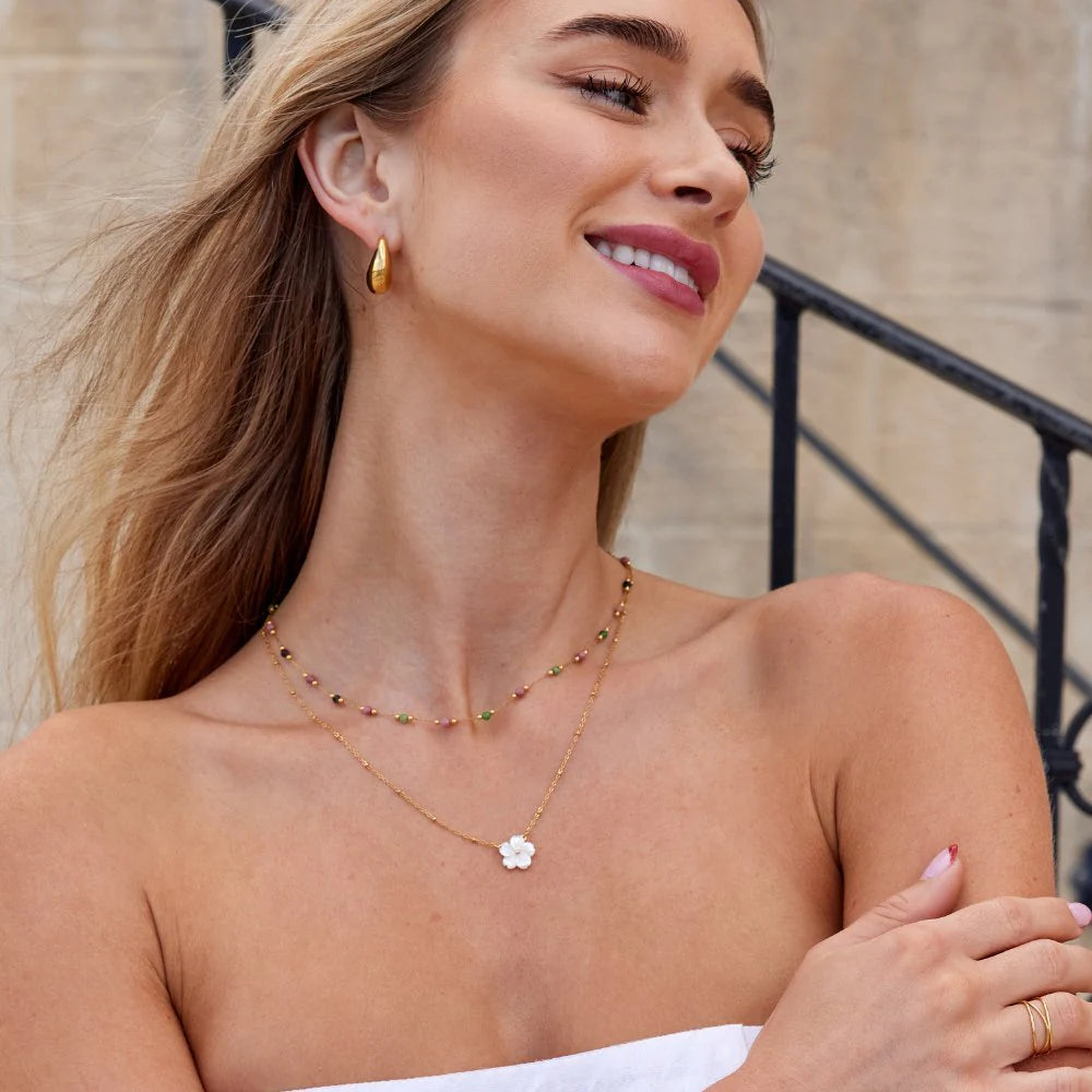 Cora - Spring Beaded Stone Necklace