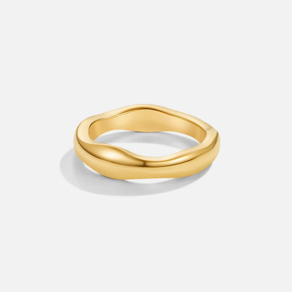 Evan - Gold Wave Ring Set