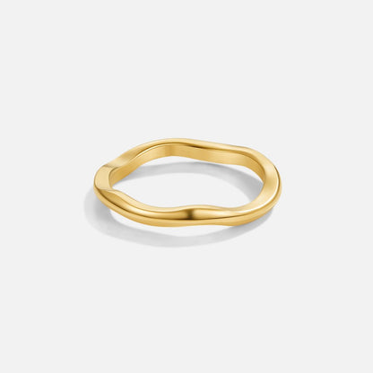 Evan - Gold Wave Ring Set
