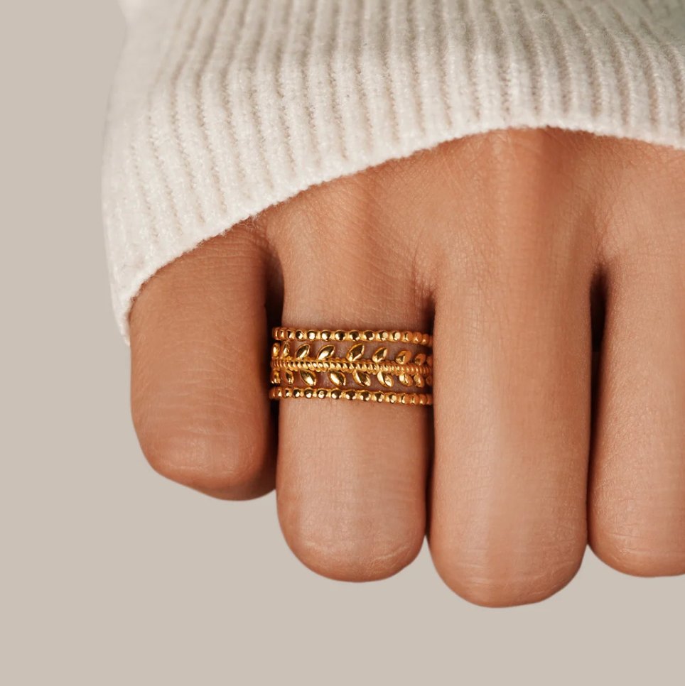 Marissa - Layered Gold Leaf Ring