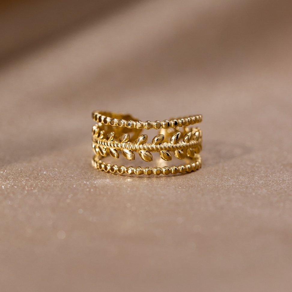 Marissa - Layered Gold Leaf Ring
