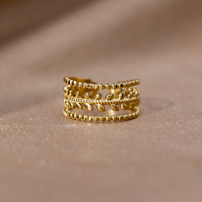 Marissa - Layered Gold Leaf Ring